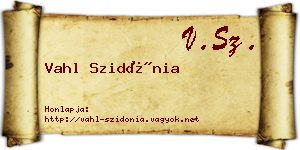 Vahl Szidónia névjegykártya